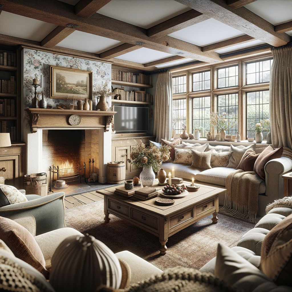 english cottage living room