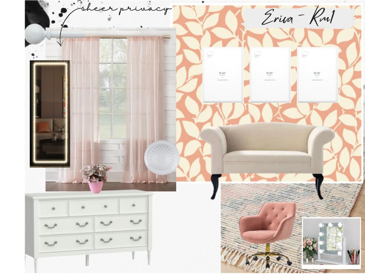 this bedroom had the furniture in it already, which was styled with minmal plant decor and a white duvet cover and pillows