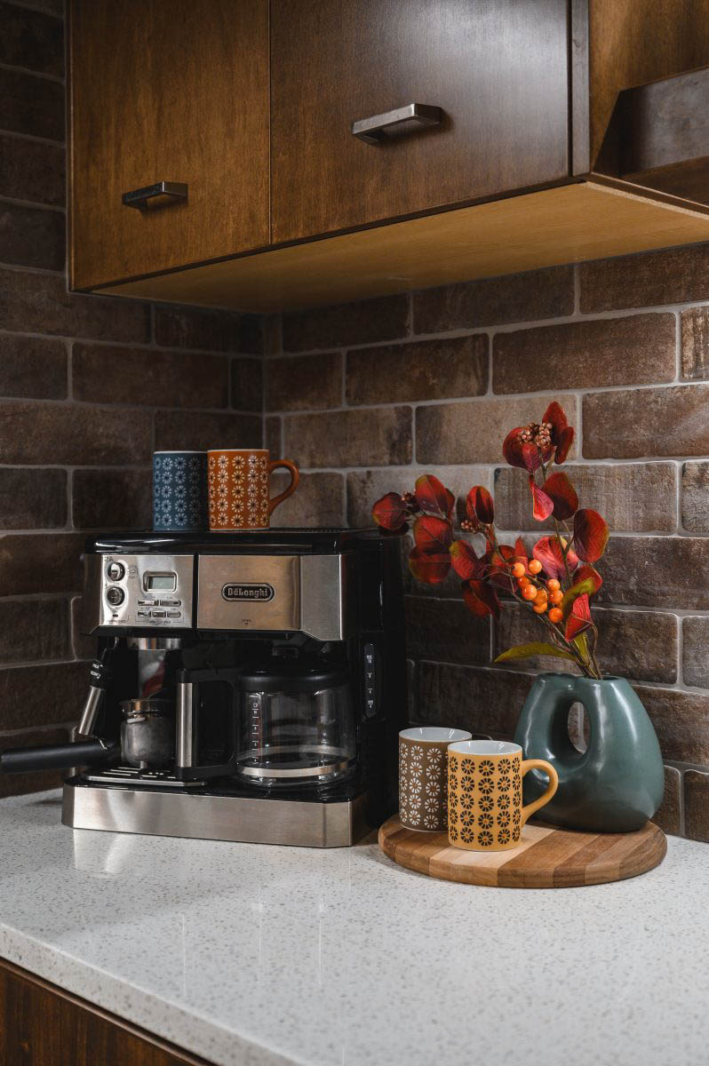 an inviting and colourful coffee corner for the perfect mornings