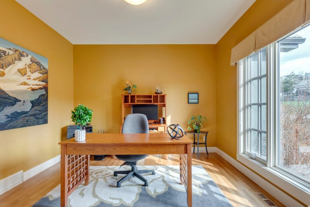 yellow home office