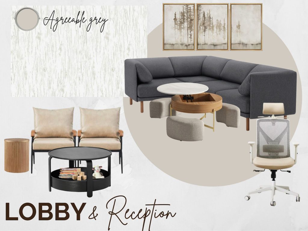 a living room styled with dark burnt orange, brown and gorgeous artwork