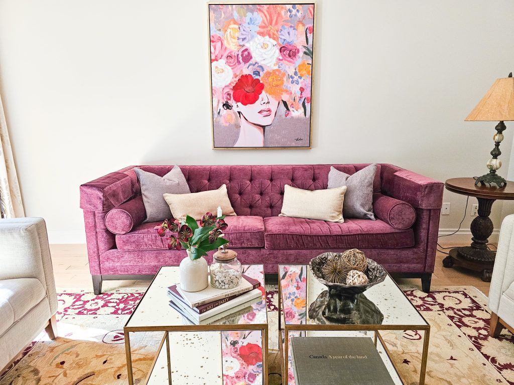 Transitional-Inglewood-Home_Home-Staging_Living-Room-Burgundy-Sofa_Unshelf-Design-1024x768
