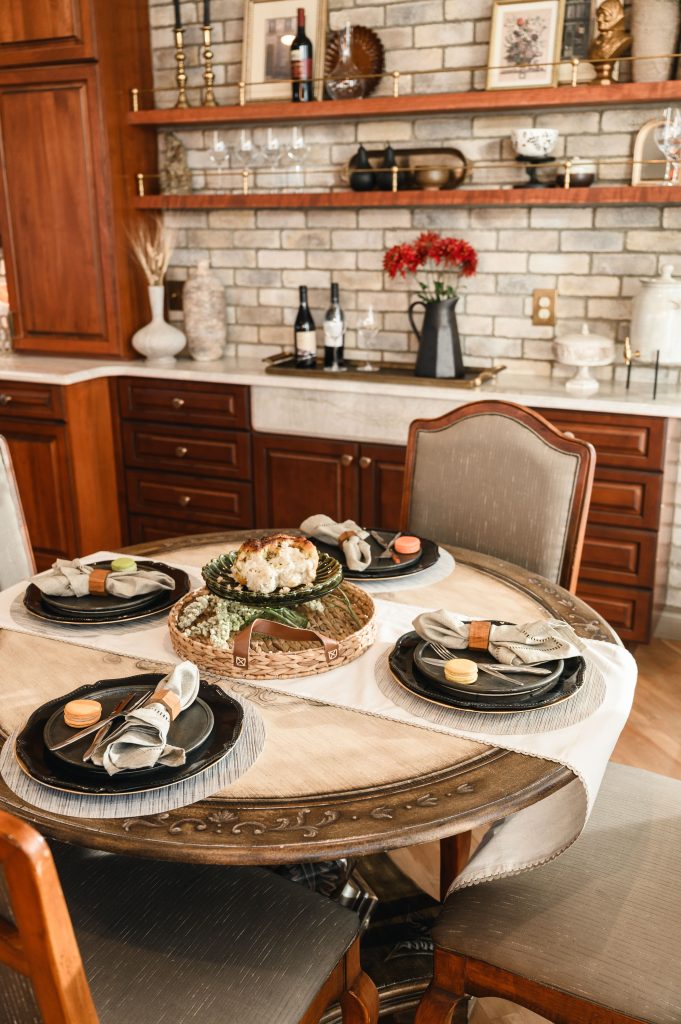 old world italian kitchen and bath renovation interior design and furnishing four person round dining table unshelf design