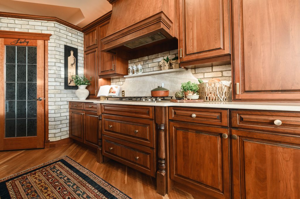 old world italian kitchen and bath renovation interior design and furnishing stove with range hood unshelf design