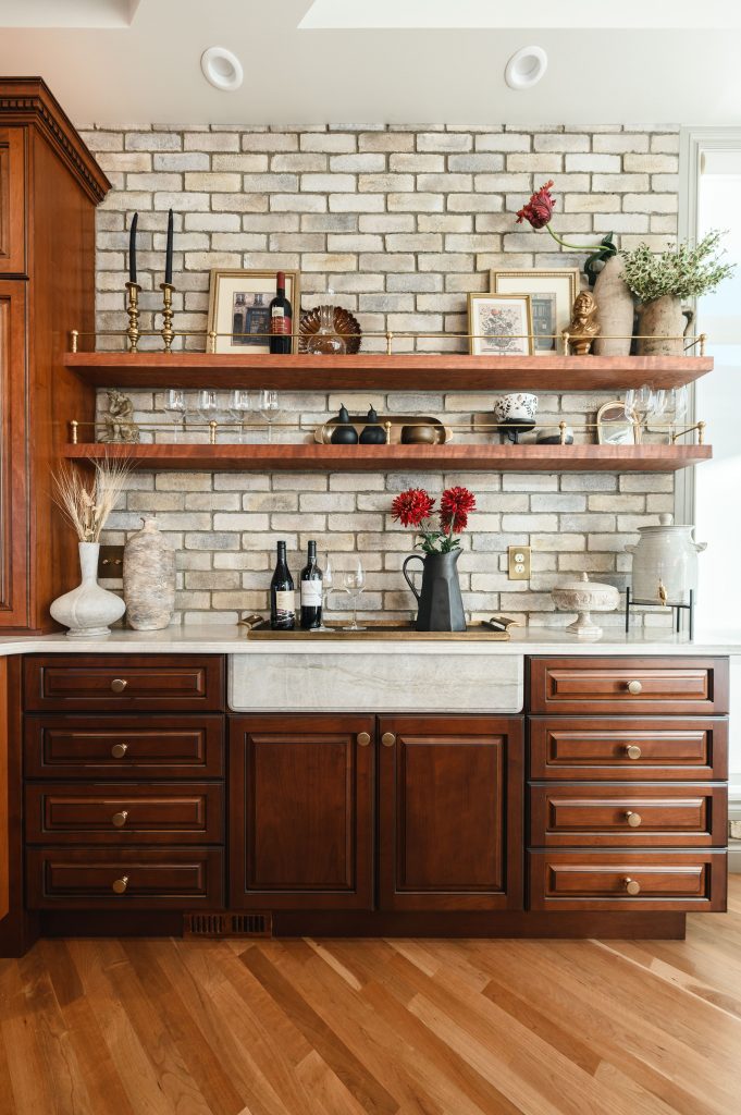 old world italian kitchen and bath renovation interior design and furnishing wine bar unshelf design