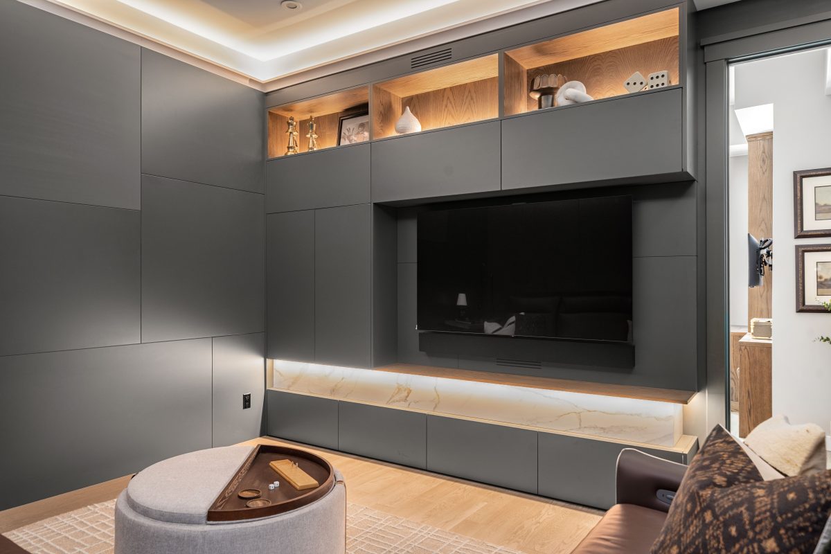 sophisticated luxury penthouse design interior design and furnishing media room unshelf design