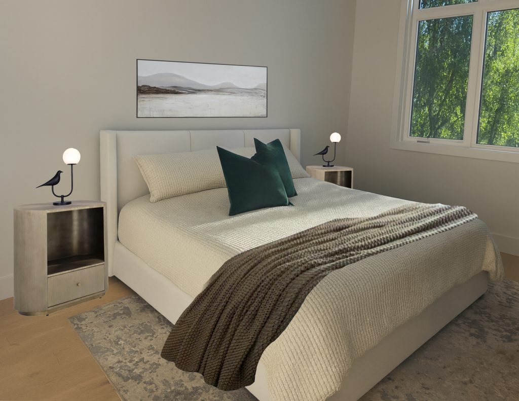 modern mountain v2 interior design and furnishing primary bedroom unshelf design