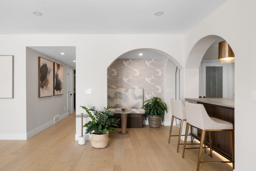 basement wellness space build out interior design and furnishing basement niche unshelf design