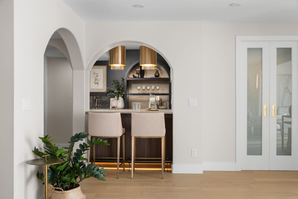 basement wellness space build out interior design and furnishing basement wellness bar unshelf design