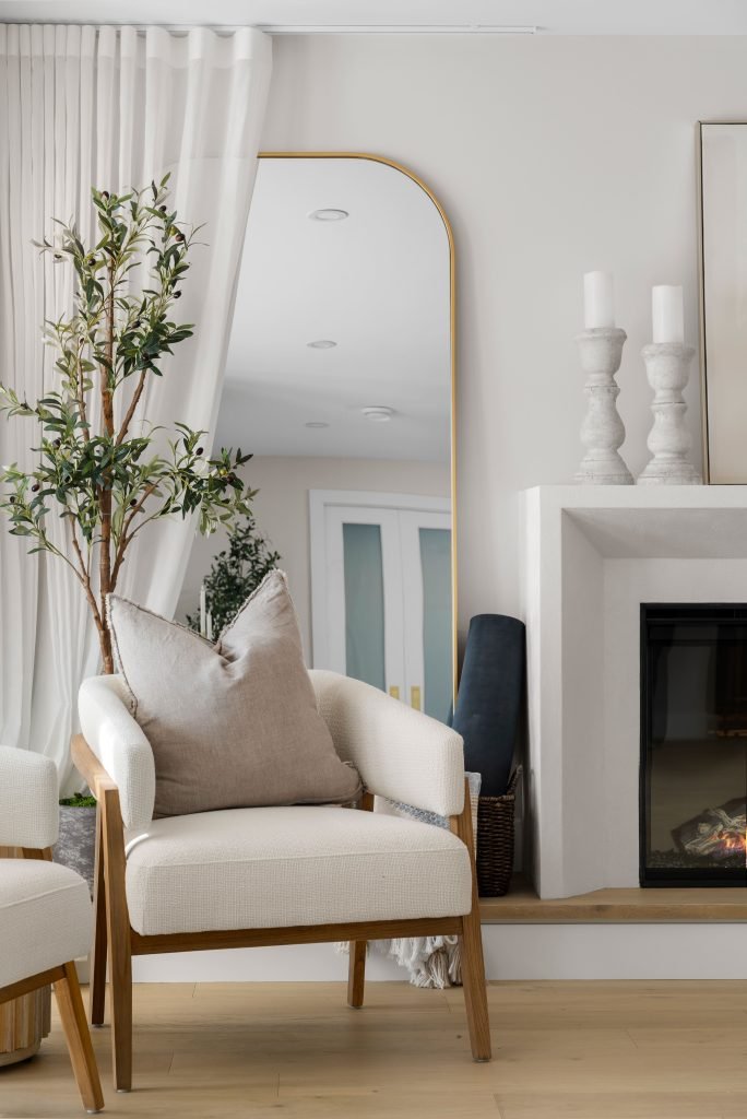 basement wellness space build out interior design and furnishing calming yoga space unshelf design