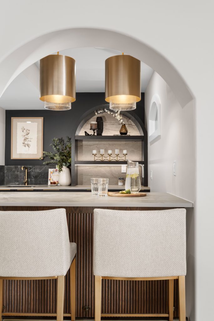 basement wellness space build out interior design and furnishing yoga home wellness bar unshelf design