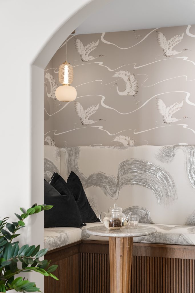 basement wellness space build out interior design and furnishing yoga niche details unshelf design