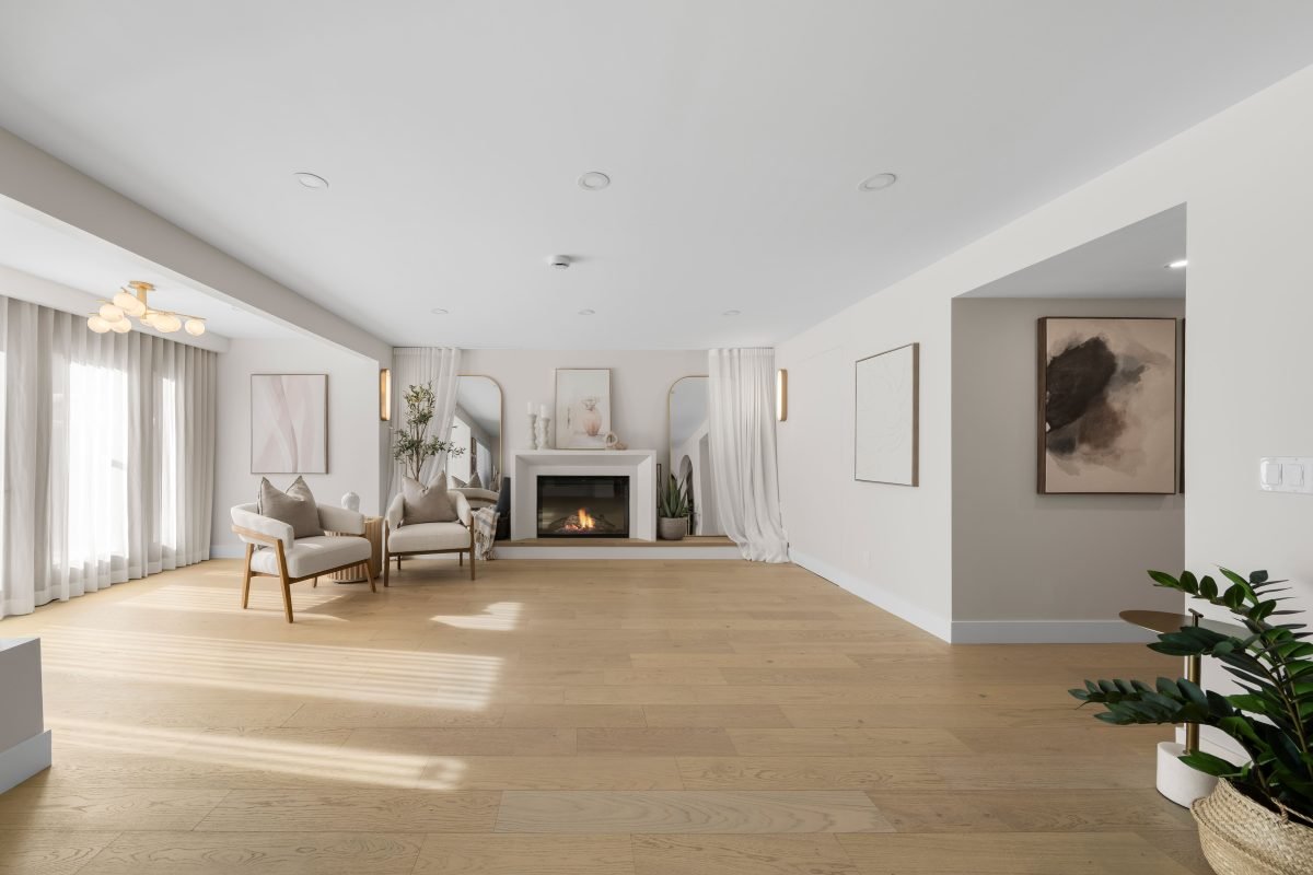 basement wellness space build out interior design and furnishing yoga room unshelf design