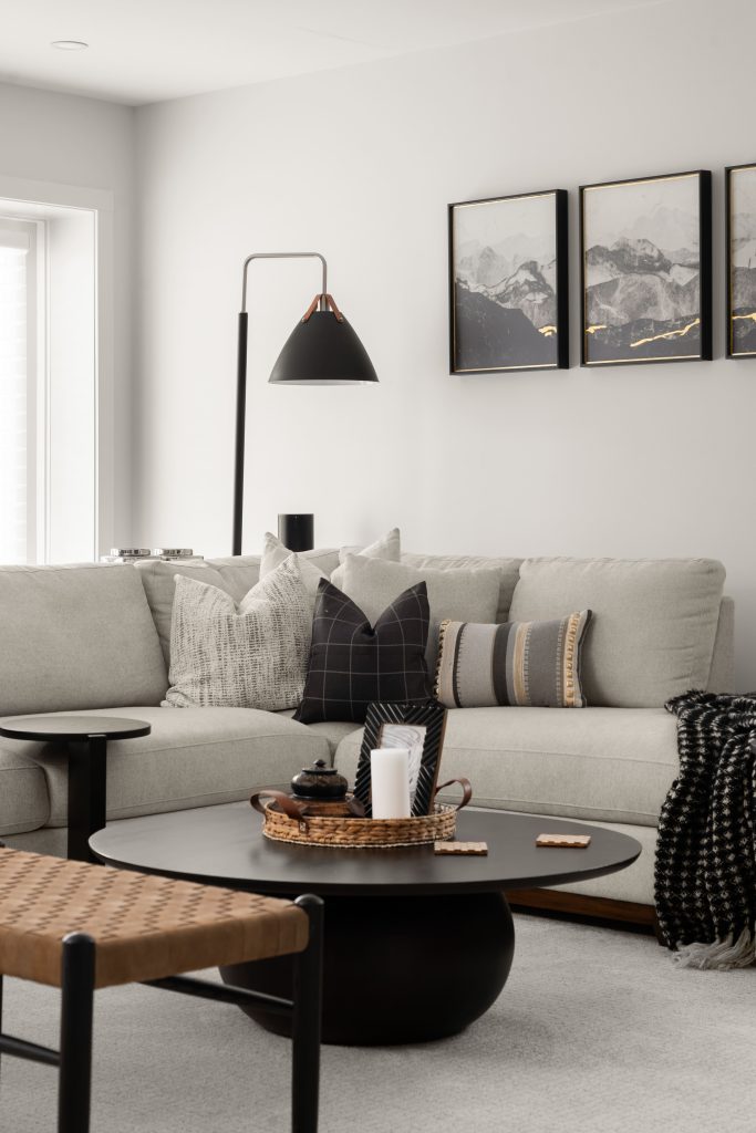 modern mountain v2 interior design and furnishing dark tones media room unshelf design