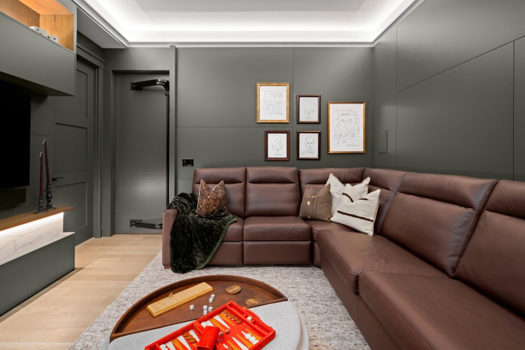sophisticated luxury penthouse design interior design and furnishing media room overview unshelf design