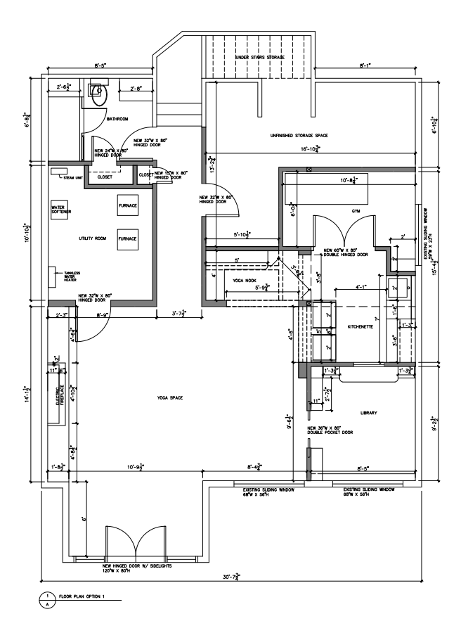 basement build out plan for yoga home studio